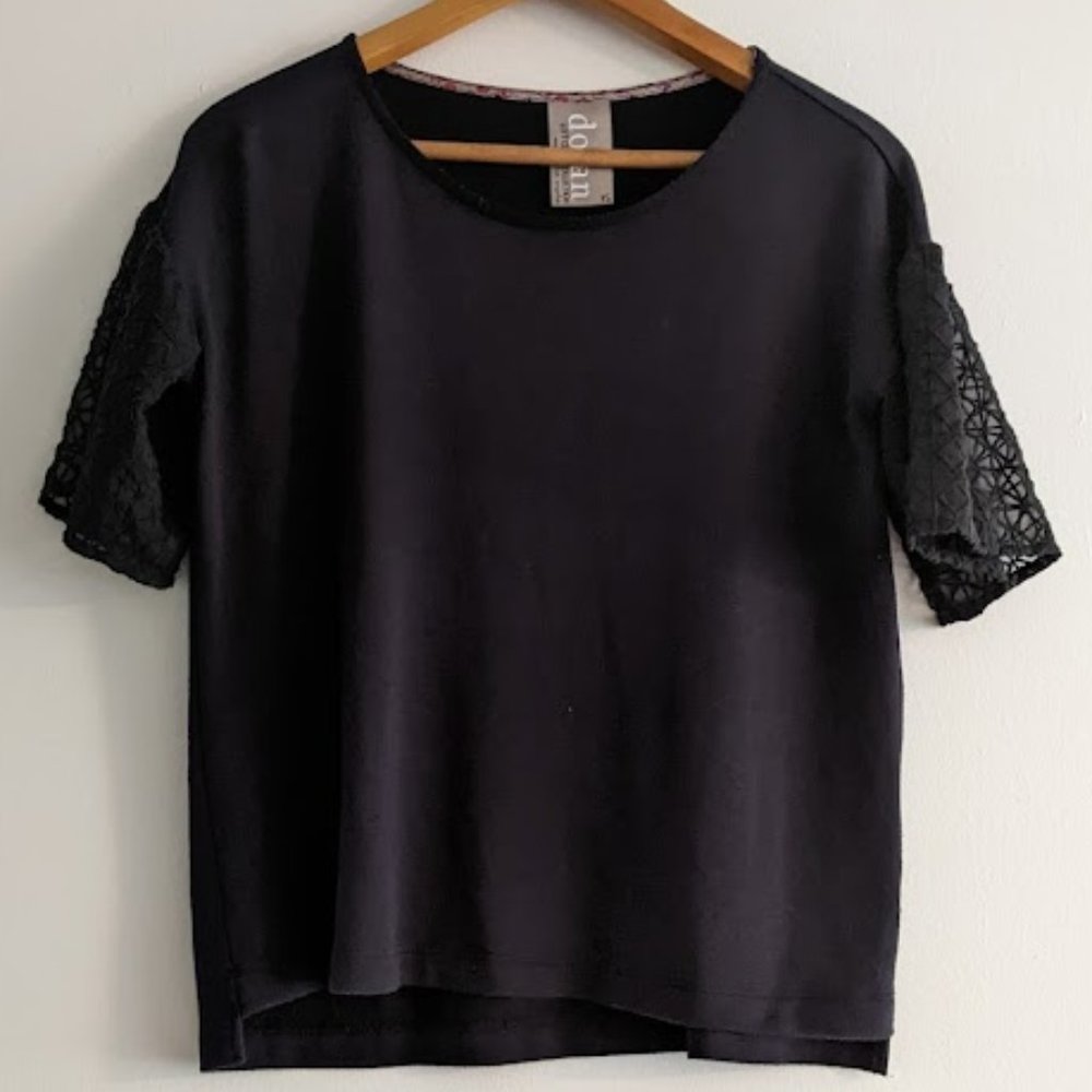 Dolan Black Shirt with Mesh Sleeves Size XS